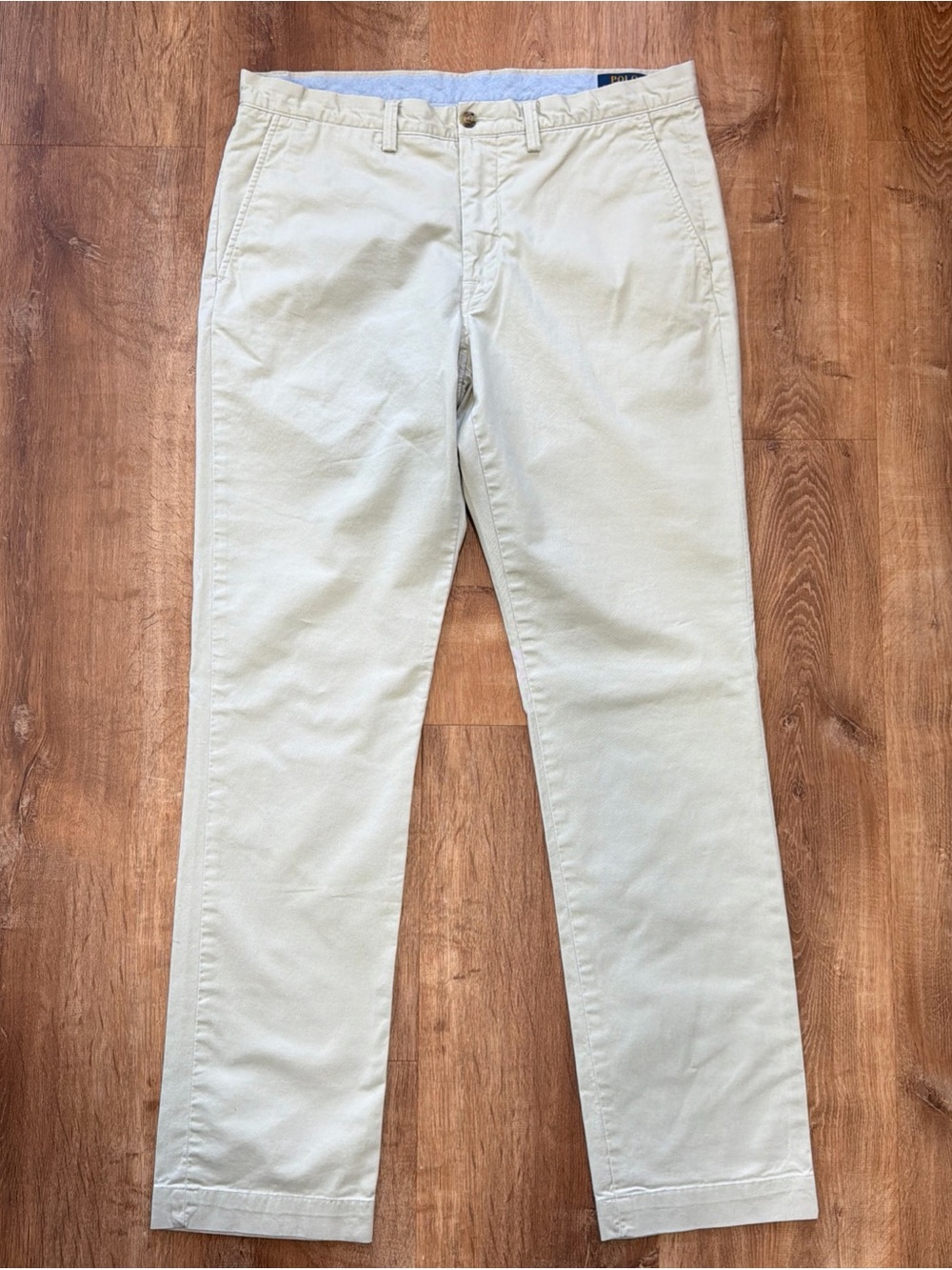 Polo Ralph Lauren Chino Pant Mens (fits 36x33) Khaki Cotton Twill Slim Fit